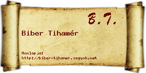 Biber Tihamér névjegykártya